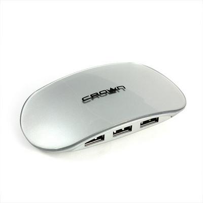 Концентратор USB 2.0 Crown CMH-B20 4 x USB 2.0 серебристый