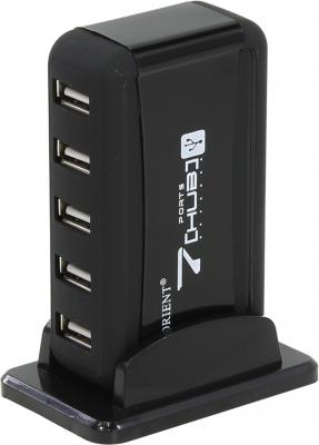 Концентратор USB 2.0 ORIENT KE-700NP/N 7 x USB 2.0 черный