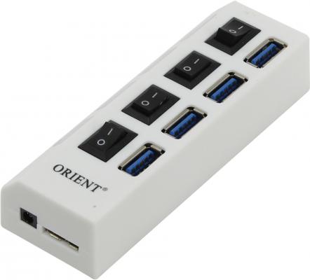 Концентратор USB 3.0 ORIENT BC-307 4 х USB 3.0 белый