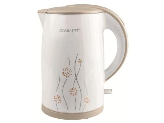 Чайник Scarlett SC-EK21S08 2150Вт 1.7л пластик белый с рисунком