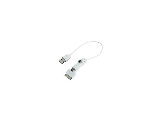 Автомобильное зарядное устройство Gembird A-USBTO14B microUSB miniUSB 30-pin Apple белый