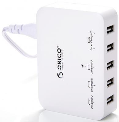 Сетевое зарядное устройство Orico DCAP-5S-WH  5xUSB белый