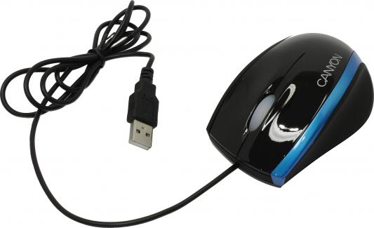 Мышь проводная Canyon CNR-MSO01NBL чёрный синий USB