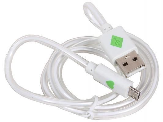 Кабель USB 2.0 AM-microBM 1.0м с подсветкой белый 3Cott 3C-CLDC-066BW-MUSB