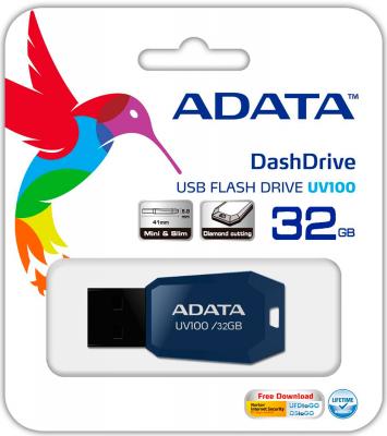 Флешка USB 32Gb A-Data UV100 USB2.0 AUV100-32G-RBL синий