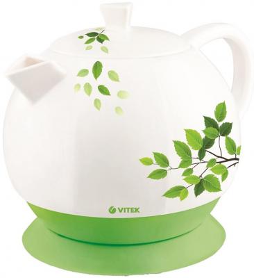 Чайник Vitek VT-1171 1800 Вт белый зелёный рисунок 1.3 л керамика