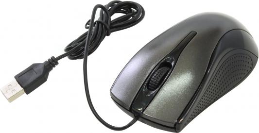 Мышь проводная Oklick 215M чёрный серый USB
