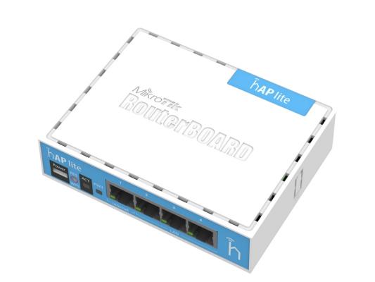 Wi-Fi роутер MikroTik hAP lite 802.11bgn 300Mbps 2.4 ГГц 3xLAN LAN белый RB941-2nD