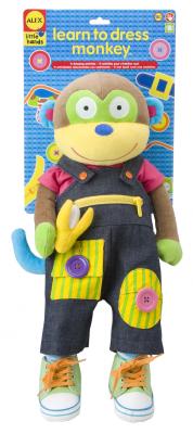 Мягкая игрушка обезьянка ALEX Учимся одеваться текстиль разноцветный 56 см 1492