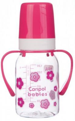 Бутылочка для кормления Canpol Бутылочка пластиковая с ручками 120 мл с рождения розовый 11/821