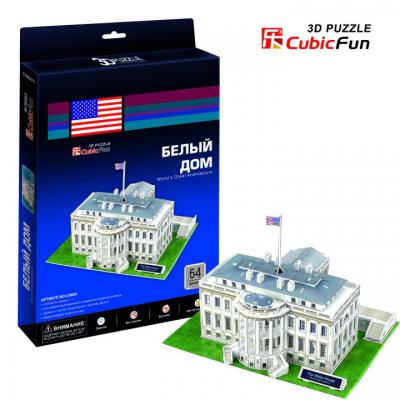 Пазл 3D CubicFun Белый дом (США) 64 элемента