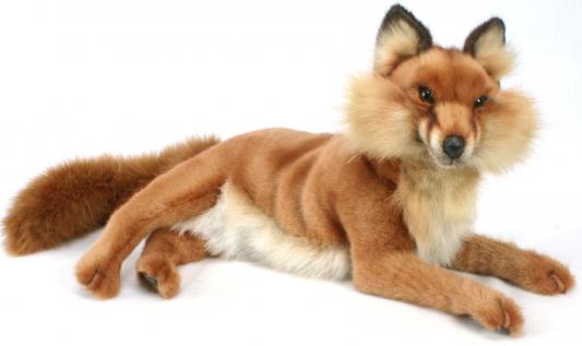 Мягкая игрушка лисица Hansa Лиса лежащая плюш коричневый 45 см 4765