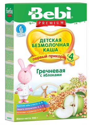 Каша Bebi Premium гречневая с яблоком с 4 мес. 200 гр. б/мол.