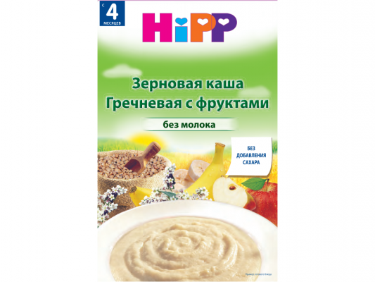 Каша Hipp безмолочная Гречневая с фруктами с 6 мес. 250 гр.