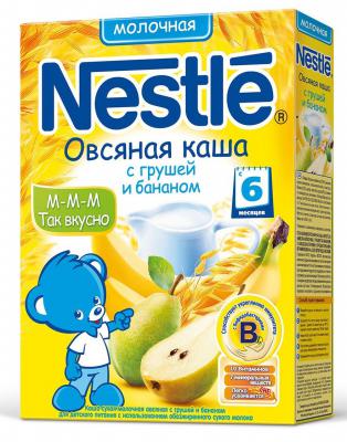 Каша Nestle молочная Овсяная с грушей и бананом с 6 мес. 250 гр.