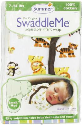 Конверт для пеленания на липучке размер S/M Summer Infant Swaddleme (джунгли)