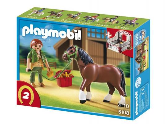Конструктор Playmobil Конный клуб: Шайрская лошадь со стойлом 5108