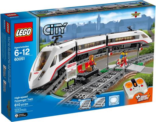 Конструктор Lego City Скоростной пассажирский поезд 610 элементов 60051