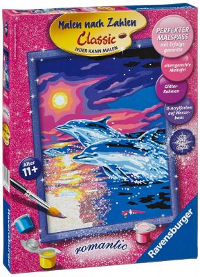 Набор для творчества Ravensburger Раскрашивание по номерам Дельфины на закате от 11 лет