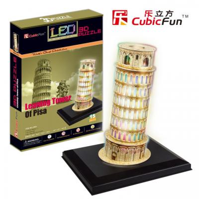 Пазл 3D CubicFun Пизанская башня с иллюминацией (Италия) 15 элементов L502H