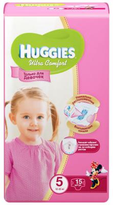 Подгузники Huggies Ultra Comfort 5 для девочек (12-22 кг) 15 шт.