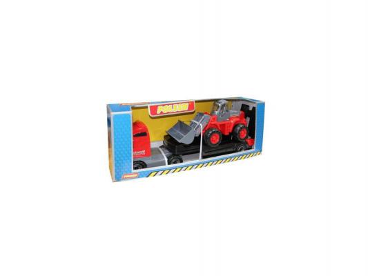 Игровой набор Полесье Авто-трейлер + трактор-погрузчик красный 2 шт 85.5 см 9616