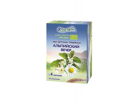 Чай Fleur Alpine Organic травяной Альпийский вечер с 4 месяцев 20 гр