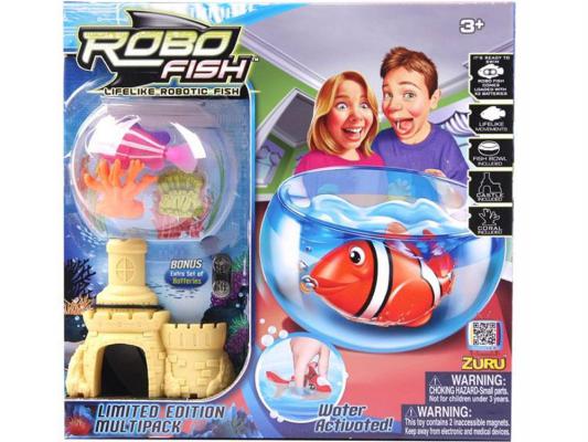 Интерактивная игрушка ZURU РобоРыбка с 2 кораллами, замком и аквариумом от 3 лет разноцветный 2533
