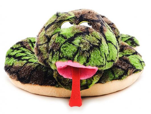 Мягкая игрушка змейка Gulliver Змей изумрудный плюш синтепон зеленый коричневый белый 40 см