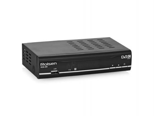 Тюнер цифровой DVB-C Rolsen RDB-406 черный