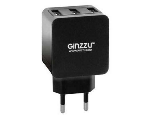 Сетевое зарядное устройство Ginzzu GA-3315UB 3 x USB 3.1А черный