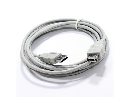 Кабель удлинительный USB 2.0 AM-AF 3.0м VCOM Telecom серый TC6936-3MO-GY