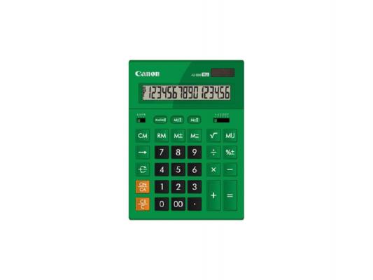 Калькулятор Canon AS-888-DGR 16 разрядов двойное питание зеленый