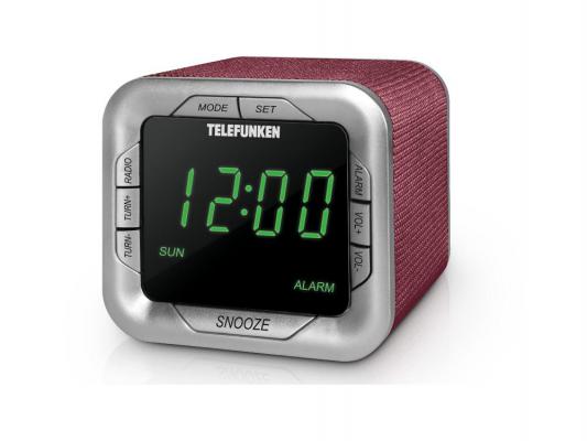Часы с радиоприёмником Telefunken TF-1505 бордовый зелёный