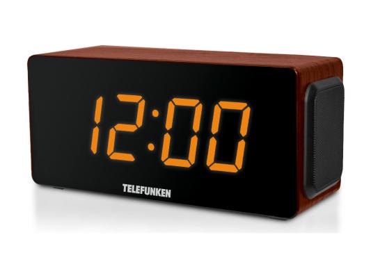 Часы с радиоприёмником Telefunken TF-1566U коричневый оранжевый
