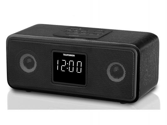 Часы с радиоприемником Telefunken TF-1567U черный белая индикация