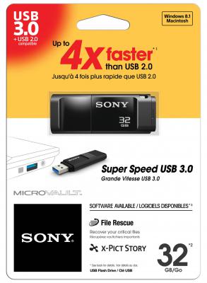 Флешка USB 32Gb SONY Microvault X USM32X/B черный