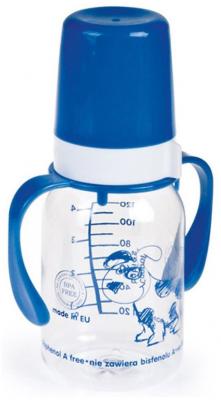 Бутылочка для кормления Canpol Бутылочка Canpol пластиковая с ручками и вешалкой 11824 120 мл с 3 месяцев синий