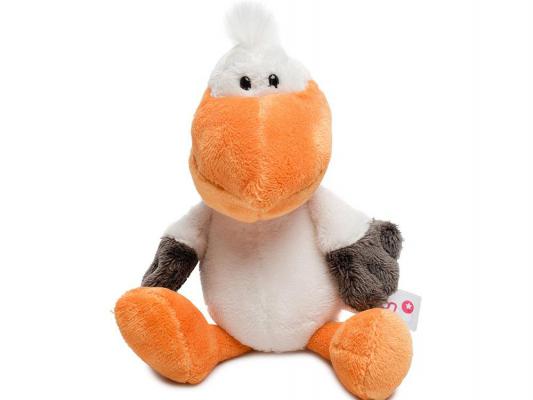 Мягкая игрушка пеликан Nici сидячий плюш белый оранжевый 25 см 36605