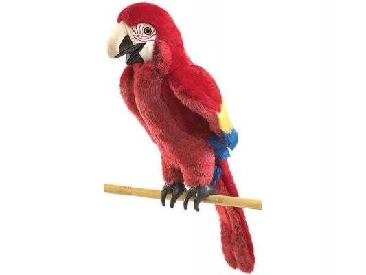Мягкая игрушка попугай Folkmanis на руку текстиль красный 63 см 2362