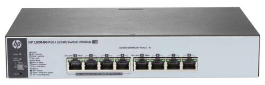 Коммутатор HP 1820-8G-PoE+ управляемый 8 портов 10/100/1000Mbps J9982A