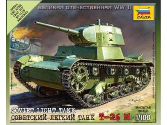 Модель Советский легкий танк Т-26 (без клея) Звезда 6113