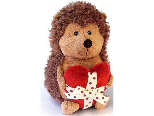 Мягкая игрушка ежик ОРАНЖ Колюнчик с сердечком искусственный мех текстиль коричневый 20 см OS065/20С
