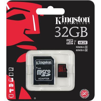   Micro SDHC 32GB Class 10 Kingston SDCA3/32GB +  - Kingston <br>: Kingston, : microSDHC, : 32,  ():  10<br>