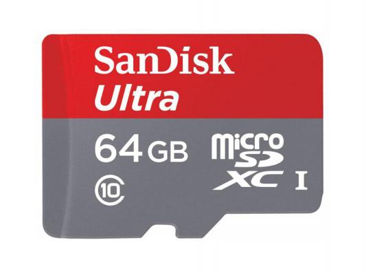 Карта памяти Micro SDXC 64Gb Class 10 Sandisk + адаптер SDSQUNC-064G-GN6IA