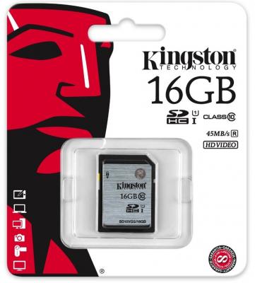 Карта памяти SDHC 16GB Class 10 Kingston UHS-1 SD10VG2/16GB