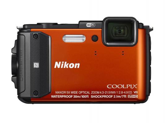 Фотоаппарат Nikon CoolPix AW130 16Mp 5x Zoom оранжевый