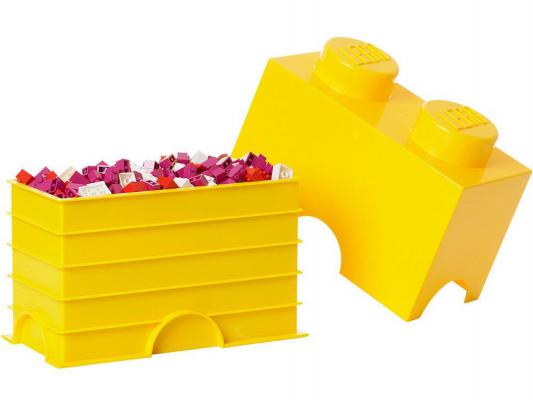 Ящик для игрушек с крышкой Lego 4002 пластик жёлтый