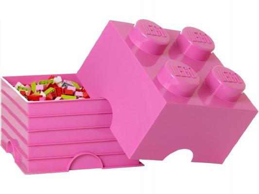 Ящик для игрушек с крышкой Lego 4003 пластик розовый