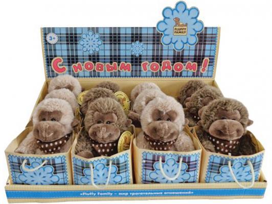 Мягкая игрушка обезьянка Fluffy Family 681154 плюш коричневый 12 см